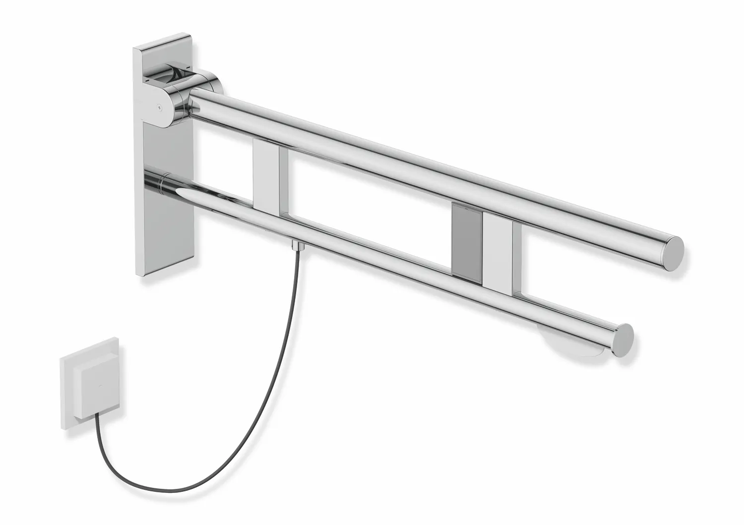 HEWI Stützklappgriff Duo, Design B, System 900, Edelstahl verchromt, Ausladung 700 mm HEWI Stützklappgriff Duo, Design B, System 900, Edelstahl verchromt, Ausladung 700 mm