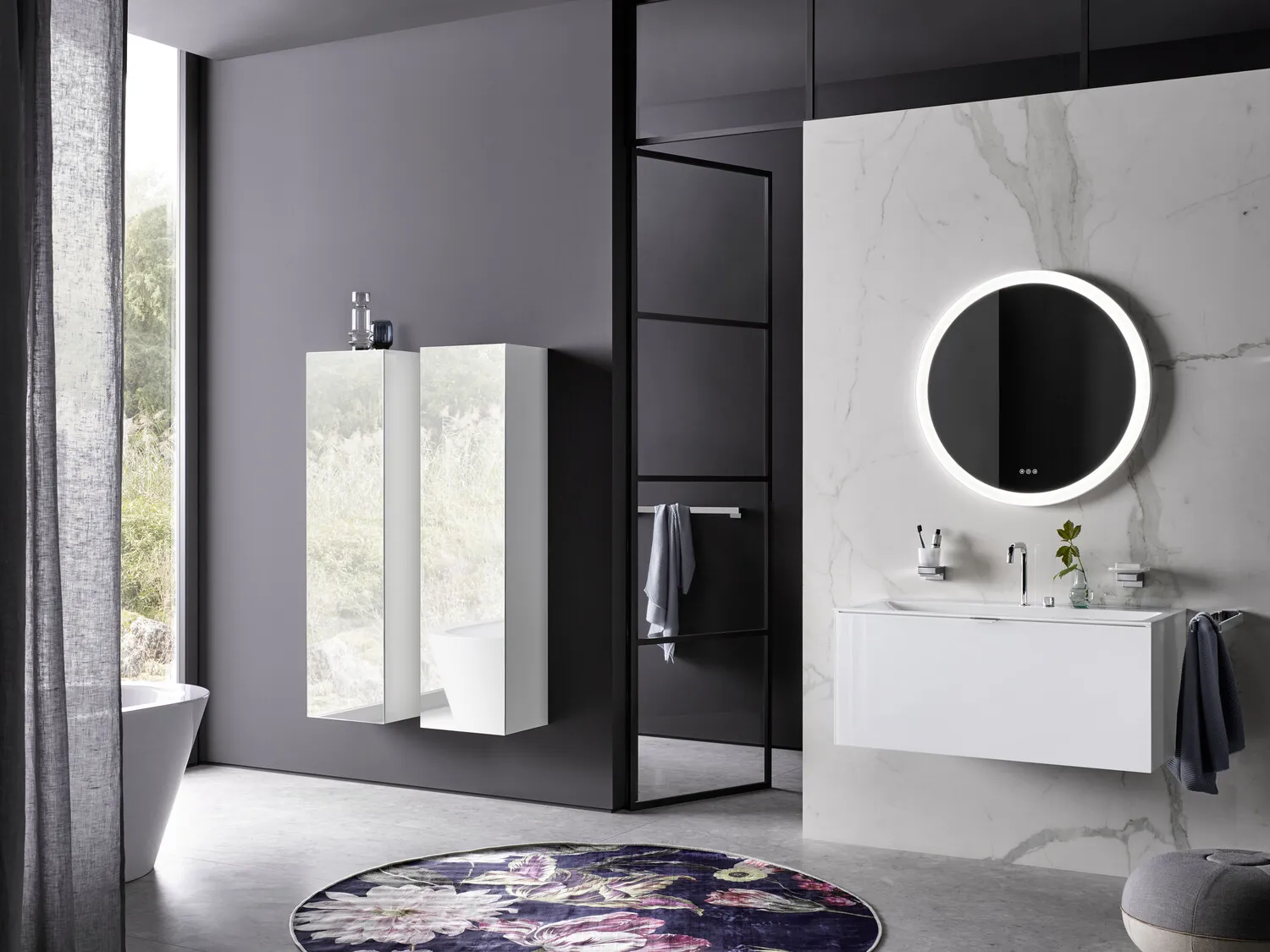 Hochschrank evo, mit Doppelspiegeltür, 1500 mm, weiss/spiegel Hochschrank evo, mit Doppelspiegeltür, 1500 mm, weiss/spiegel