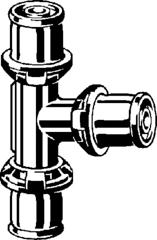 Viega „Sanfix P“ T-Stück mit 3 gleichen Muffen 40 mm