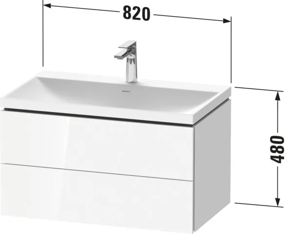 Duravit Möbelset c-shaped Set wandhängend wandhängend „L-Cube“ 80 × 48 × 48 cm