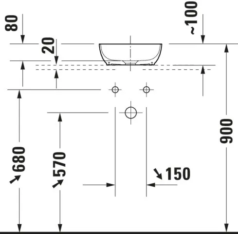 Waschbecken „Sivida“ Waschtisch mit Konsole 12,3 cm in Weiß (matt)