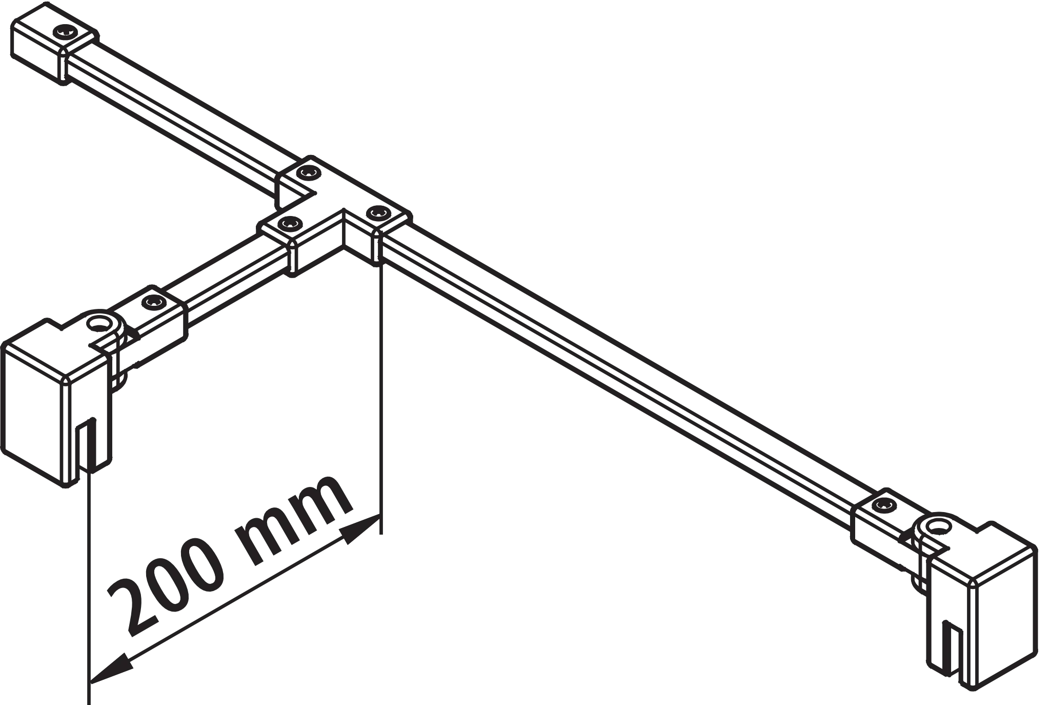 Kermi Duschdesign Stabilisierung „LIGA“ 1200 mm in Silber Mattglanz