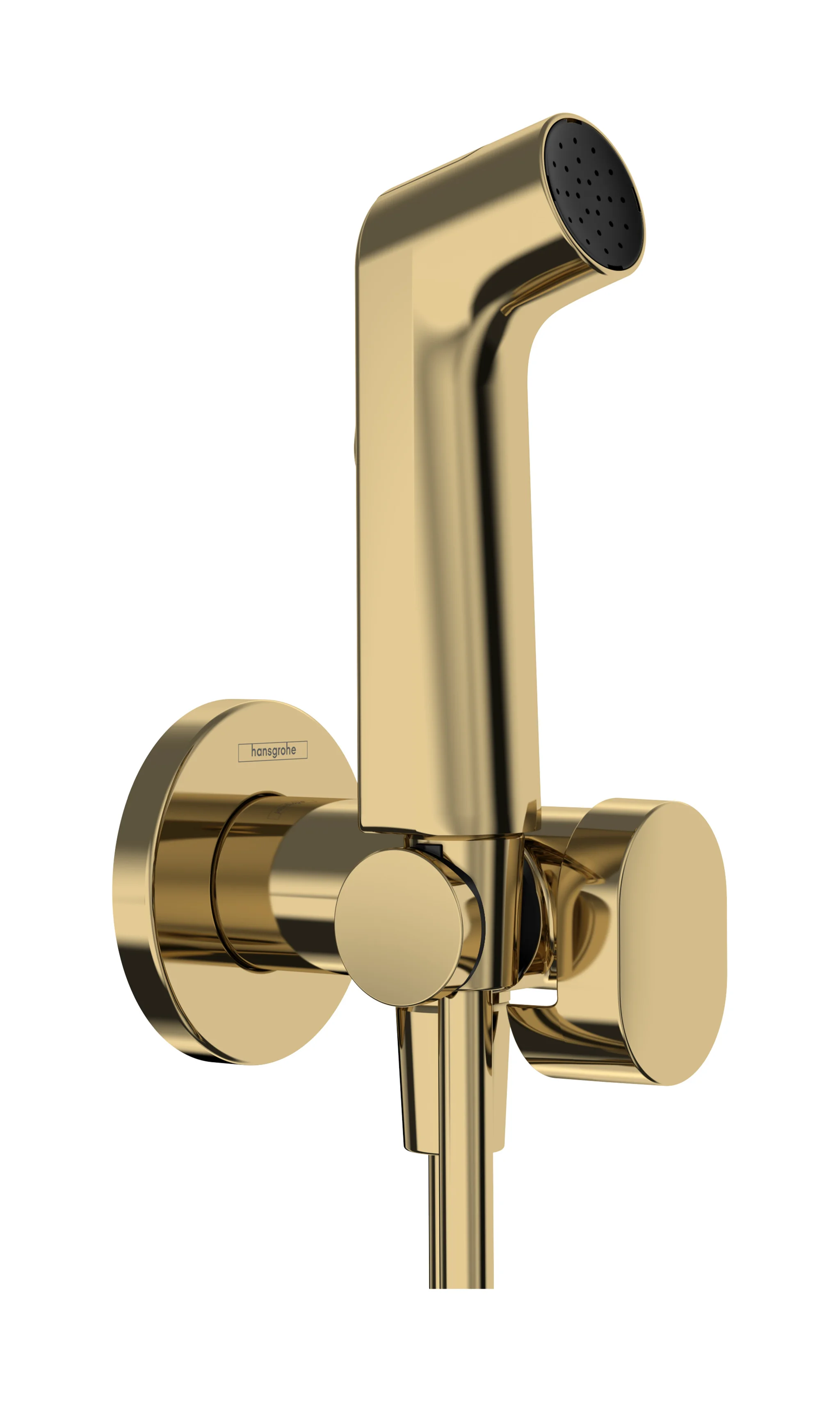 Hansgrohe Bidette Handbrause EcoSmart Polished Gold Optic, 1-Jet, 28 mm Brausekopf, 1.250 mm Schlauchlänge, mit Rückflussverhinderer und integriertem Brausehalter Hansgrohe Bidette Handbrause EcoSmart Polished Gold Optic, 1-Jet, 28 mm Brausekopf, 1.250 mm Schlauchlänge, mit Rückflussverhinderer und integriertem Brausehalter