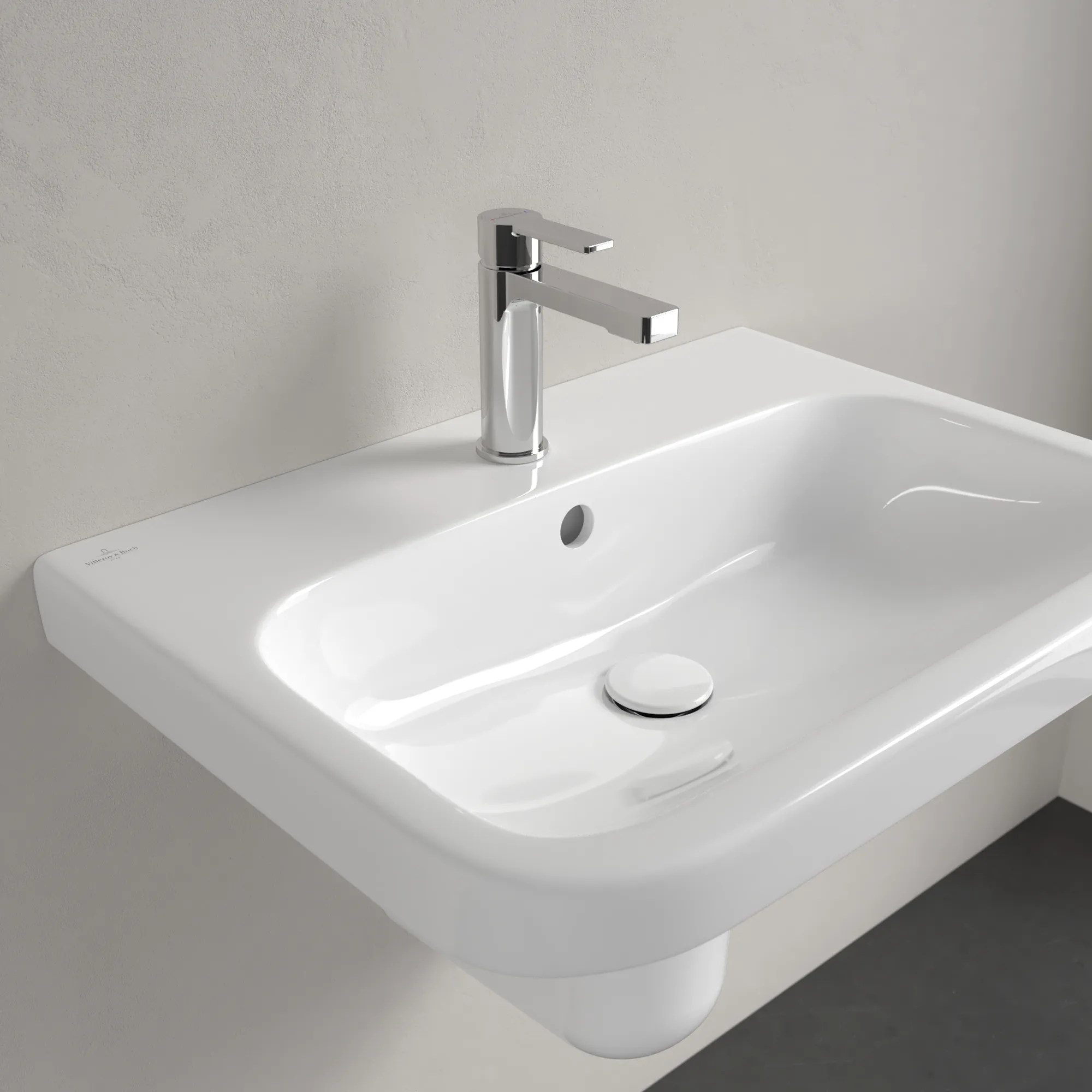 Villeroy & Boch Waschbecken „Architectura“ 650 × 470 × 180 mm, ohne Hahnlochbohrung, für Becken mittig in Weiß Alpin Villeroy & Boch Waschbecken „Architectura“ 650 × 470 × 180 mm, ohne Hahnlochbohrung, für Becken mittig in Weiß Alpin
