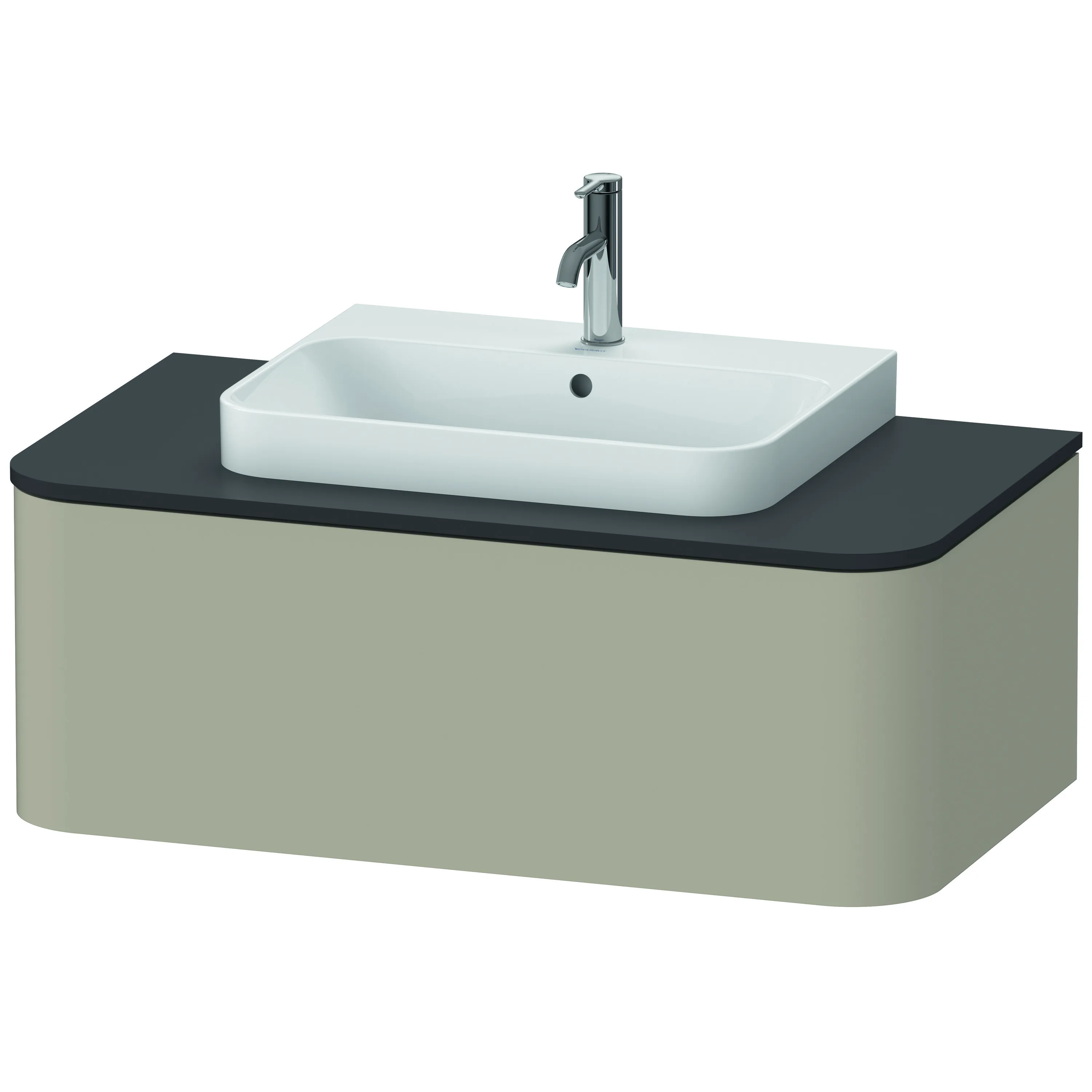 Duravit Waschtischunterschrank wandhängend „Happy D.2 Plus“ 100 × 35,4 × 55 cm Taupe Seidenmatt Becken: mittig / Beleuchtung: ohne / Front- & Korpusfarbe: Taupe Seidenmatt / Größe: 100 × 55 × 35,4 cm / Oberfläche: Lack / Schubladen: 1 Duravit Waschtischunterschrank wandhängend „Happy D.2 Plus“ 100 × 35,4 × 55 cm Taupe Seidenmatt Becken: mittig / Beleuchtung: ohne / Front- & Korpusfarbe: Taupe Seidenmatt / Größe: 100 × 55 × 35,4 cm / Oberfläche: Lack / Schubladen: 1