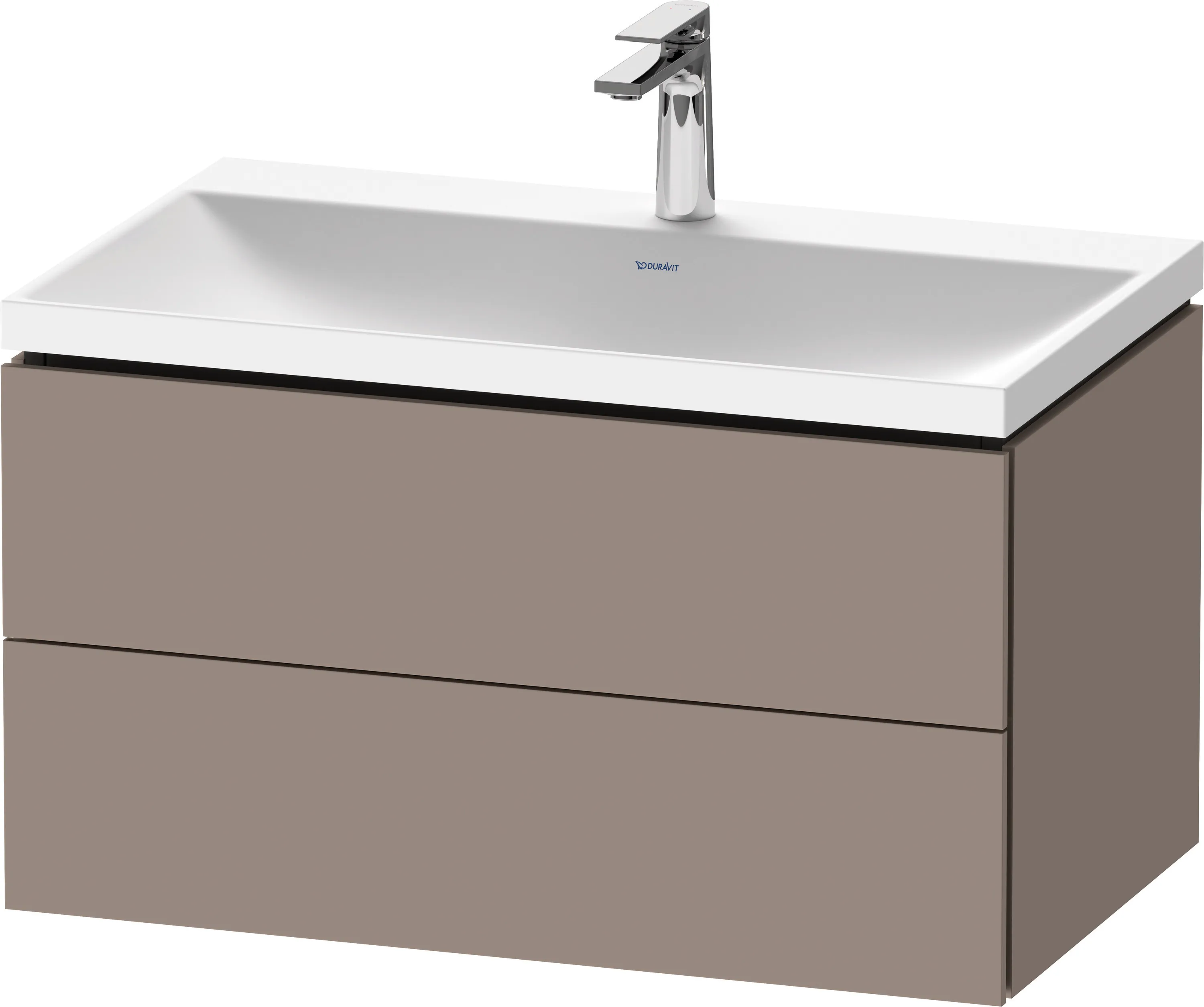 Duravit Möbelset c-shaped Set wandhängend wandhängend „L-Cube“ 80 × 48 × 48 cm Basalt Matt