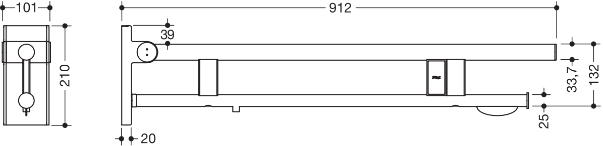 HEWI Stützklappgriff „System 900“