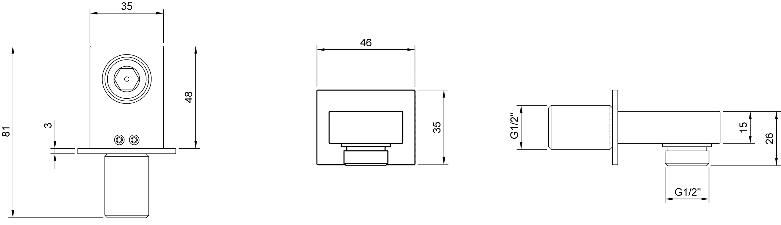 Dusche-Anschlussstück TVC00045700061 4,3 cm