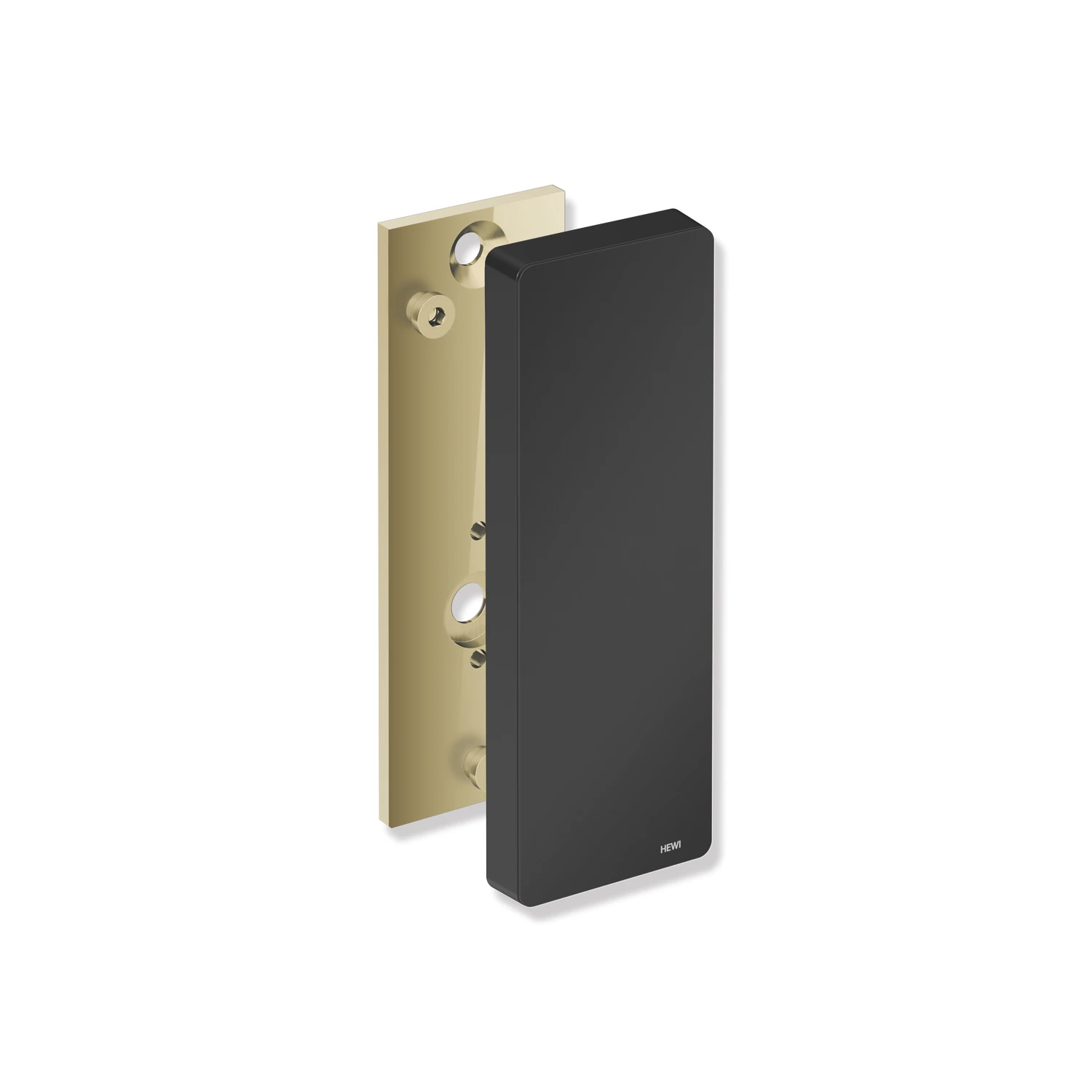 Montageplatte mit Abdeckung des Systems 900, Edelstahl, PVD, zur Aufnahme der mobilen Stützklappgriffe 900.50.4...70, schwarz, in Farbe CK (Messing glänzend)