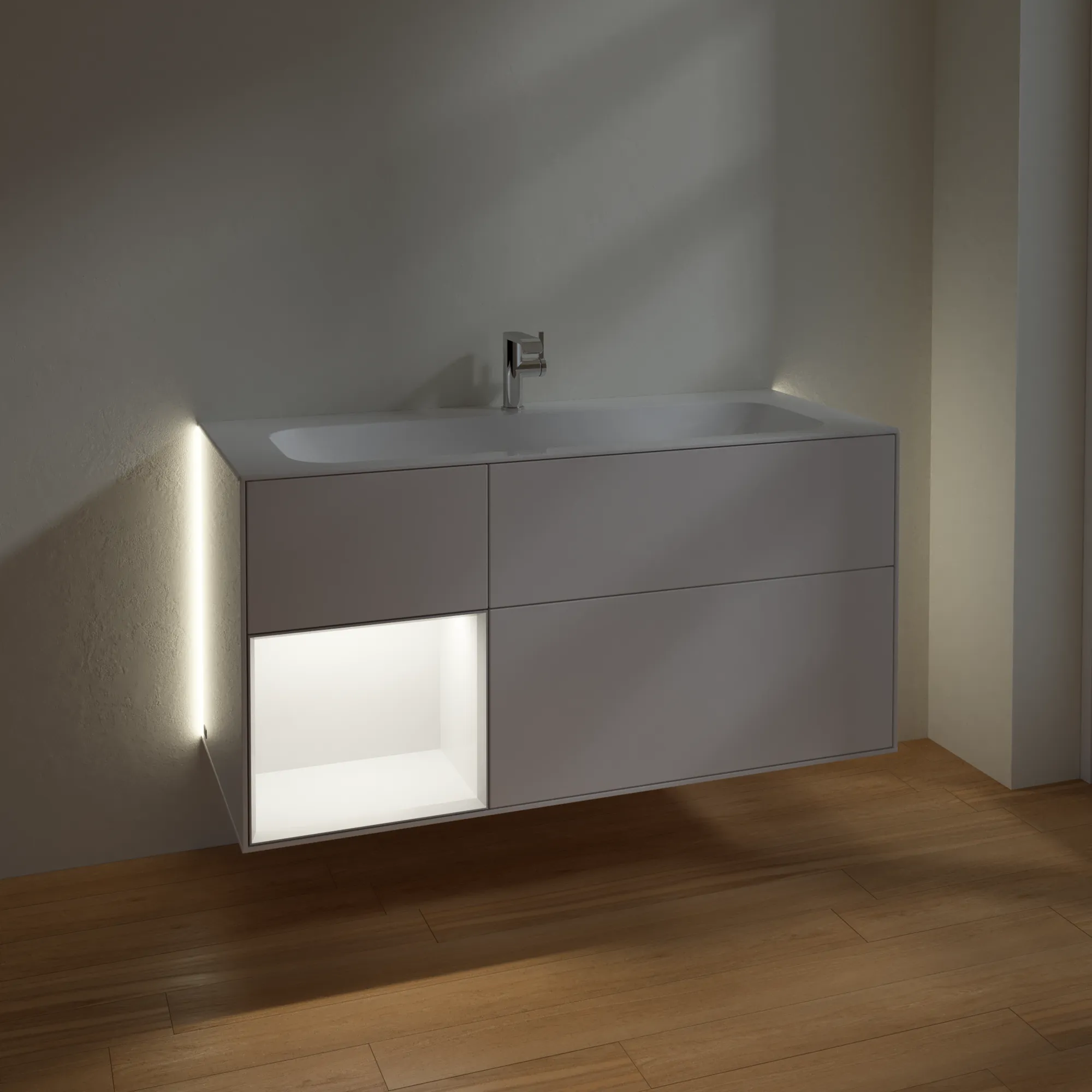 Villeroy & Boch Waschtischunterschrank „Finion“ für Schrankwaschtisch 1196 × 591 × 498 mm Glossy White Lacquer, für Becken mittig Villeroy & Boch Waschtischunterschrank „Finion“ für Schrankwaschtisch 1196 × 591 × 498 mm Glossy White Lacquer, für Becken mittig