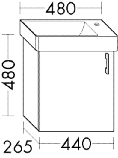 Waschtischunterschrank Sys30 von burgbad - 1 Tür, 480 mm hoch, 440 mm breit, 260 mm tief Waschtischunterschrank Sys30 von burgbad - 1 Tür, 480 mm hoch, 440 mm breit, 260 mm tief