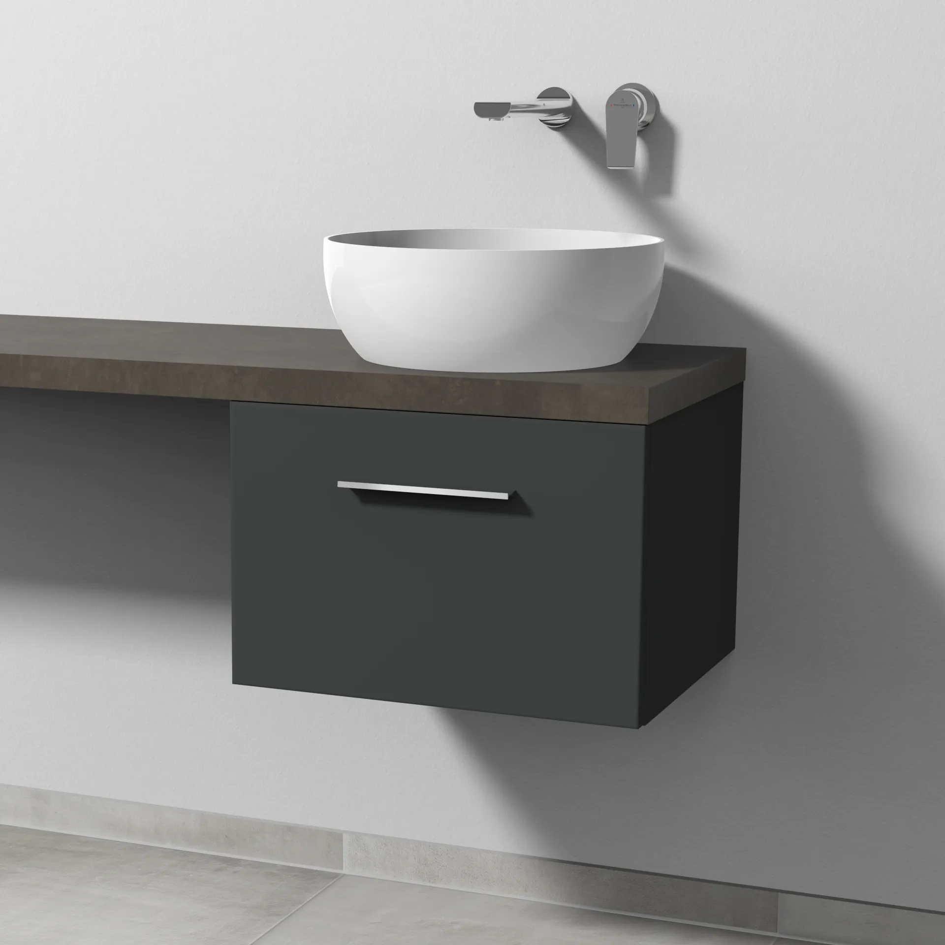 Sanipa Waschtischunterschrank „2morrow“ 500 × 340 × 420 mm in Graphit (matt)
