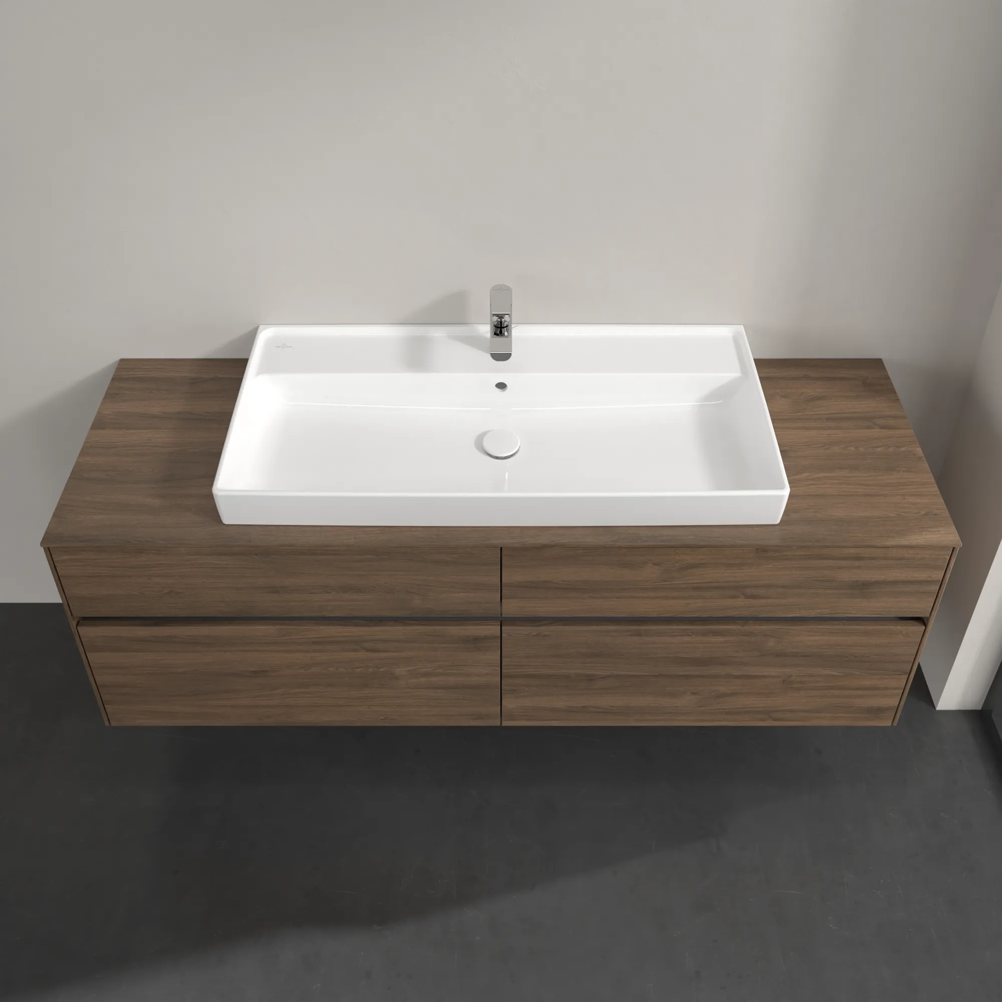 Villeroy & Boch Waschtischunterschrank „Collaro“ 1600 × 548 × 500 mm Arizona Oak, ohne Beleuchtung, für Becken mittig
