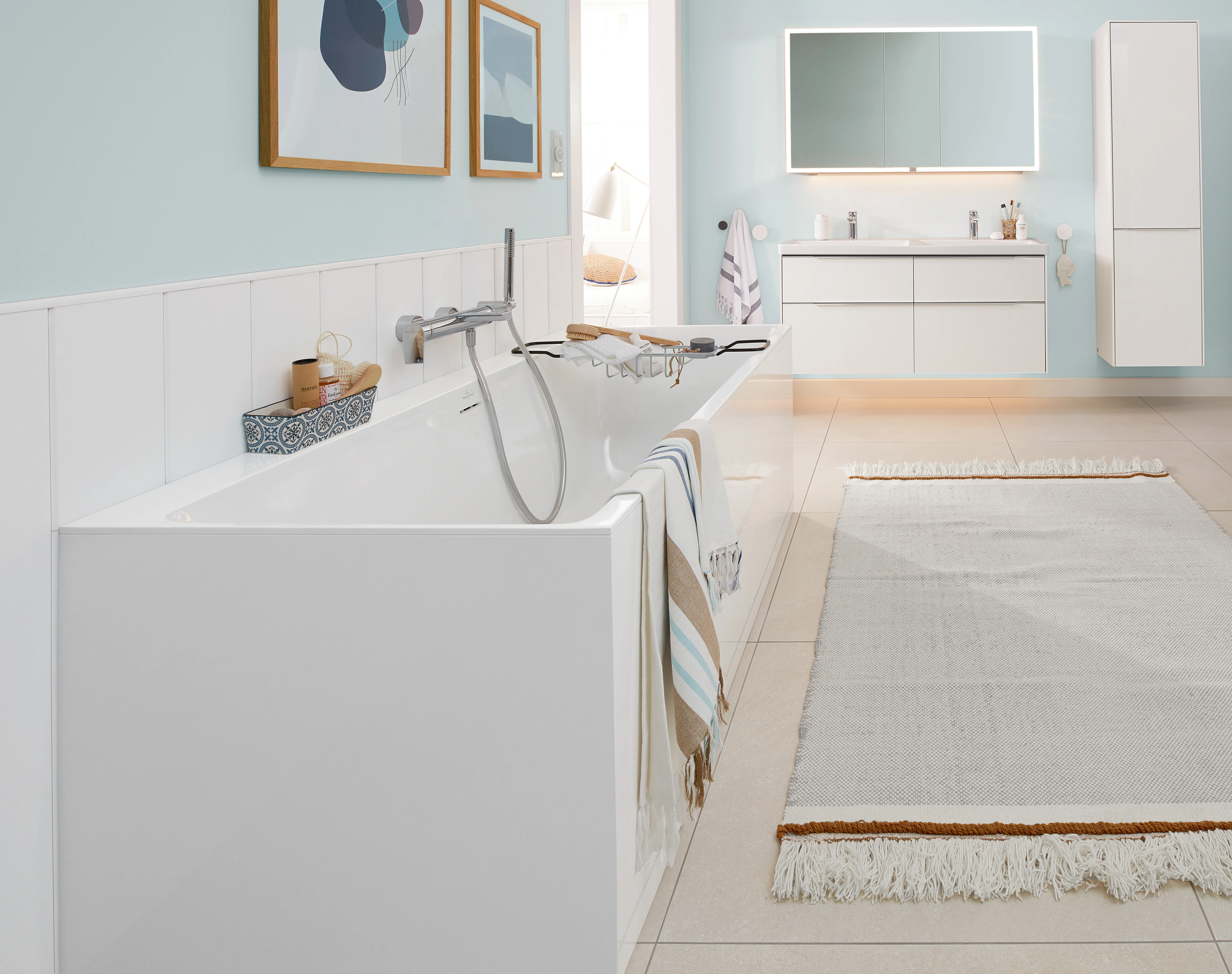 Villeroy & Boch Badewanne „Subway 3.0“ rechteck 180 × 80 cm, Mittelablauf in Weiß Alpin