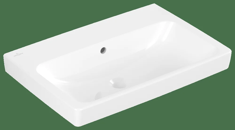 Villeroy & Boch Architectura Waschbecken 4A87KJ, 650 x 445 mm, Rechteck, mittig, Überlauf, Unterseite geschliffen, Weiß Alpin AntiBac CeramicPlus Villeroy & Boch Architectura Waschbecken 4A87KJ, 650 x 445 mm, Rechteck, mittig, Überlauf, Unterseite geschliffen, Weiß Alpin AntiBac CeramicPlus
