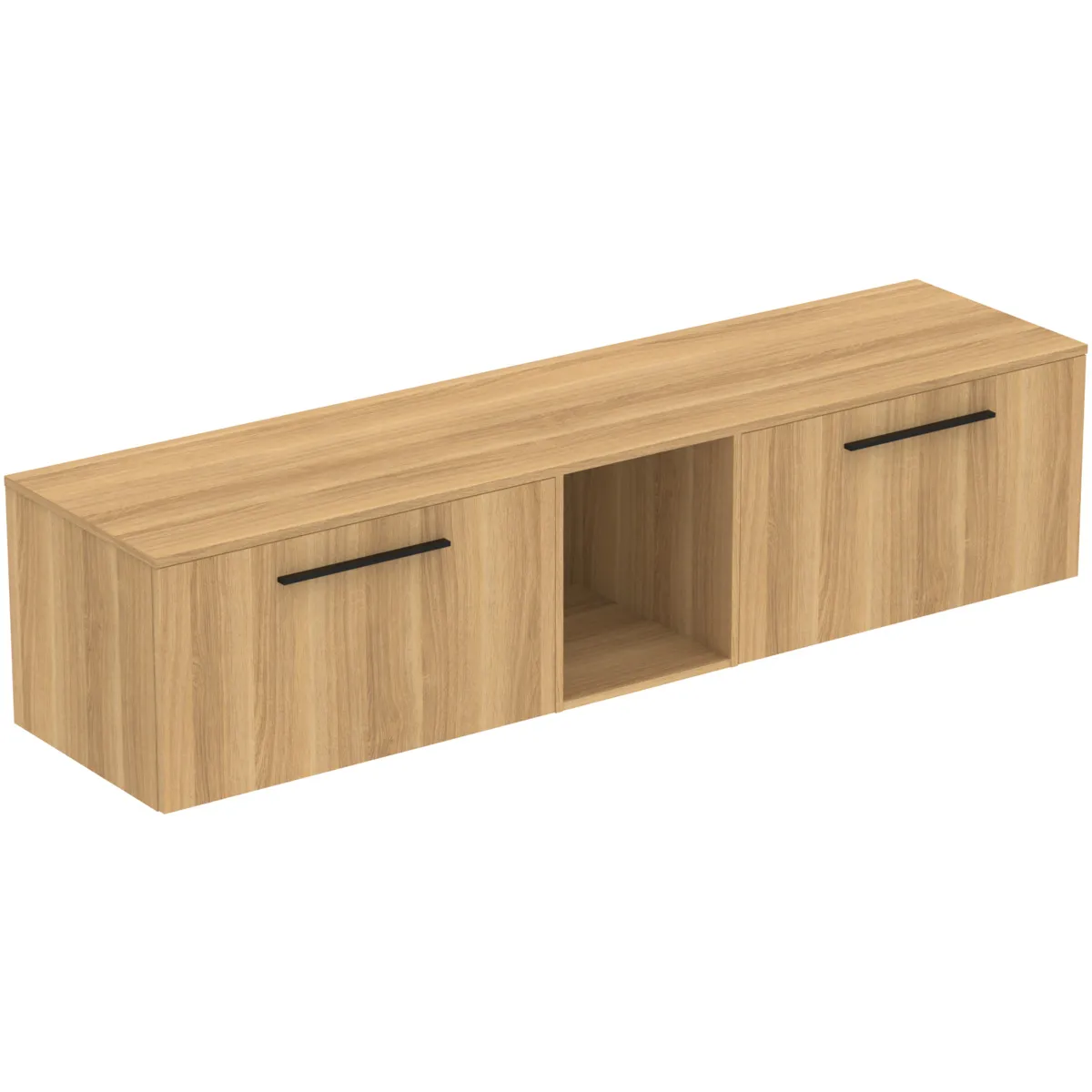 Möbel-Set 200cm i.life B 2 Auszüge 1 offenes Fach (mittig) Griff Schwarz Weiß matt Möbel-Set 200cm i.life B 2 Auszüge 1 offenes Fach (mittig) Griff Schwarz Weiß matt