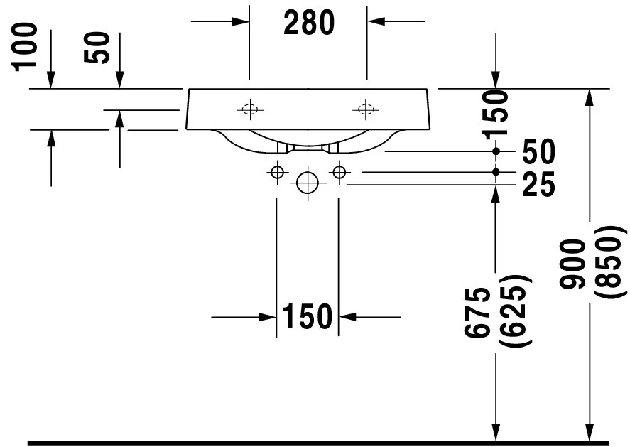 Waschtisch Architec 575 mm ohneÜL, mitHLB, HL links, weiß