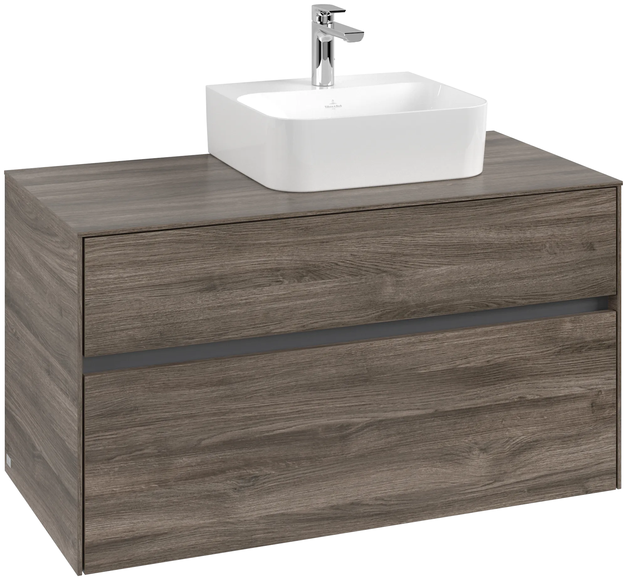 Villeroy & Boch Waschtischunterschrank „Collaro“ 1000 × 548 × 500 mm Stone Oak, ohne Beleuchtung, für Becken rechts