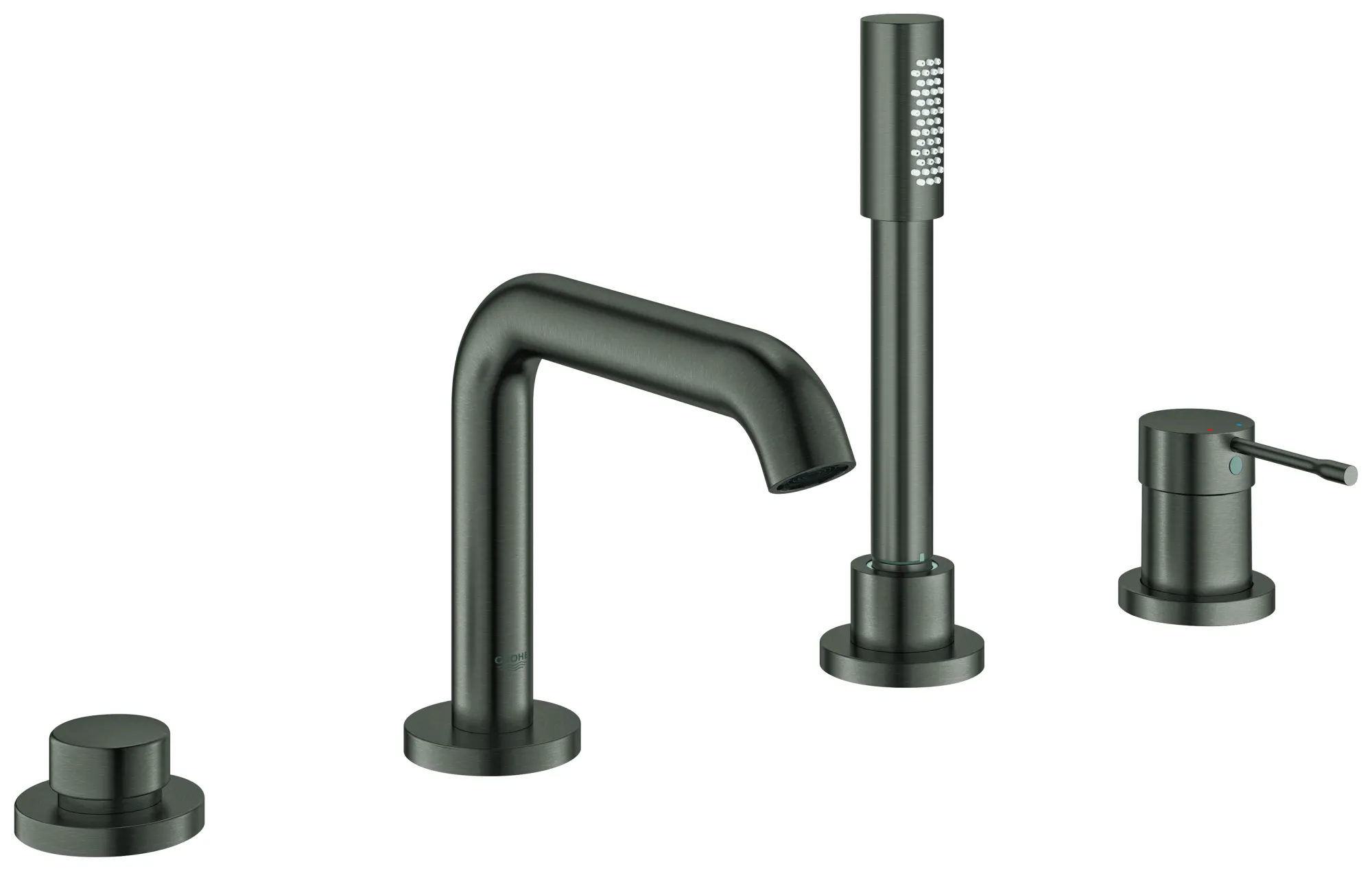 Grohe Essence 4-Loch-Einhand-Wannenkombination, hard graphite gebürstet Grohe Essence 4-Loch-Einhand-Wannenkombination, hard graphite gebürstet