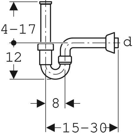Rohrbogenveruchsverschluss für Waschbecken und Bidet, Abgang horizontal: d=40mm, G=1 1/4″, weiß-alpin