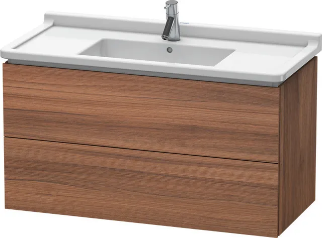 Duravit Waschtischunterschrank wandhängend „L-Cube“ 102 × 55,8 × 46,9 cm Nussbaum Natur
