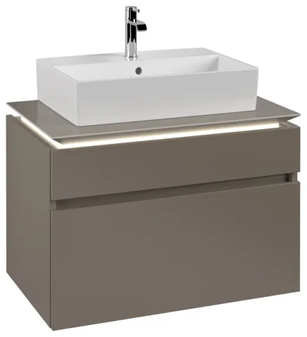 Villeroy & Boch Waschtischunterschrank „Legato“ für Schrankwaschtisch 800 × 550 × 500 mm Truffle Grey, für Becken mittig