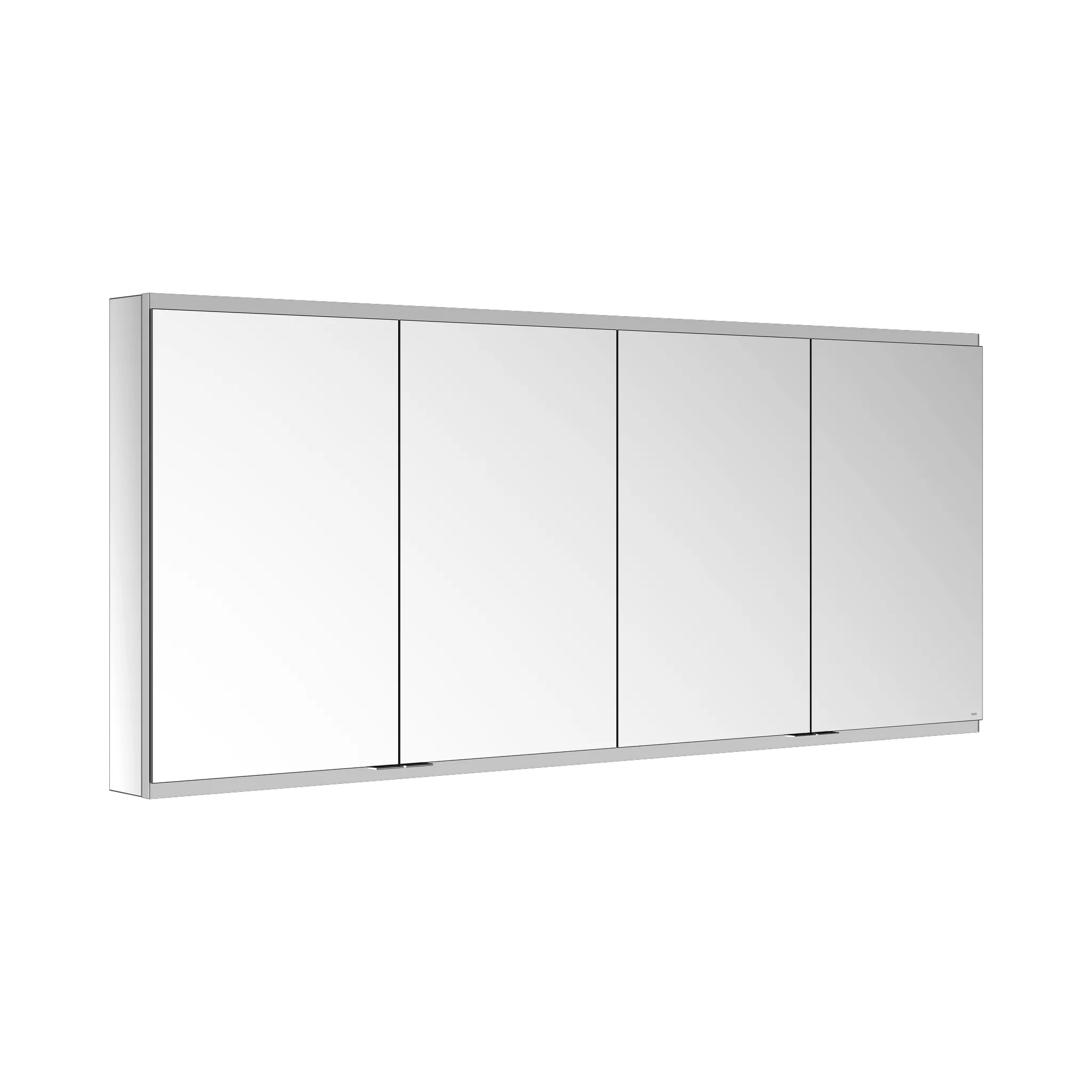 KEUCO Wandvorbau Spiegelschrank 4-türig „Royal Modular 2.0“ in Silber (eloxiert), Aufputz, ohne Beleuchtung, mit Steckdosen 1700 × 700 × 120 mm