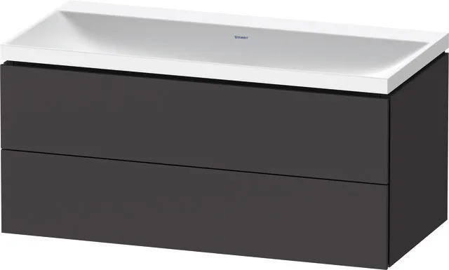 Duravit Möbelset c-shaped Set wandhängend wandhängend „L-Cube“ 100 × 48 × 48 cm Graphit Supermatt