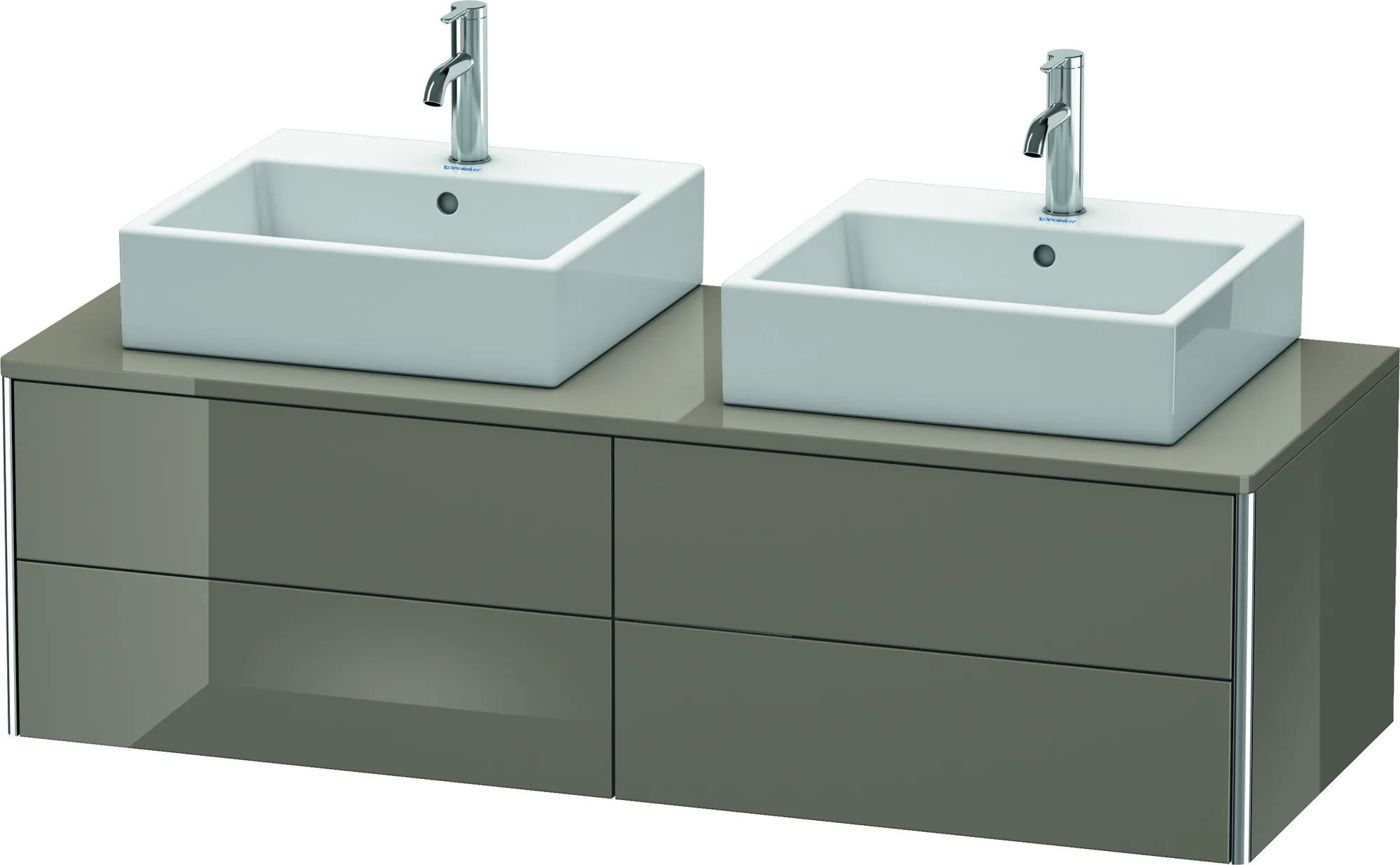 Duravit Waschtischunterschrank wandhängend „XSquare“ 140 × 40 × 54,8 cm Flannel Grey Hochglanz Duravit Waschtischunterschrank wandhängend „XSquare“ 140 × 40 × 54,8 cm Flannel Grey Hochglanz