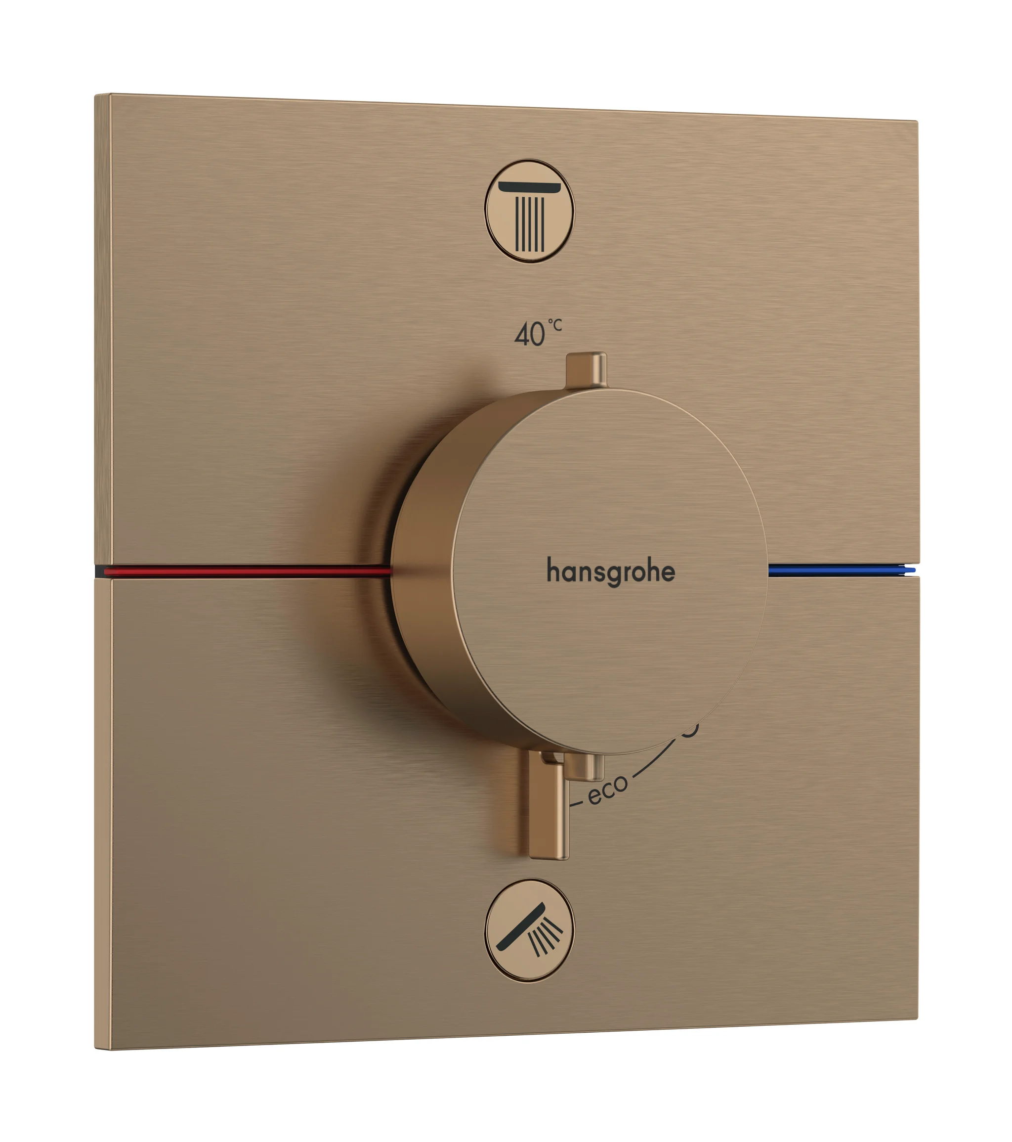 Hansgrohe ShowerSelect Comfort E Thermostat Unterputz, Brushed Bronze, 2 Verbraucher, max. Durchfluss 22,7 l/min, min./max. Betriebsdruck 1/10 bar