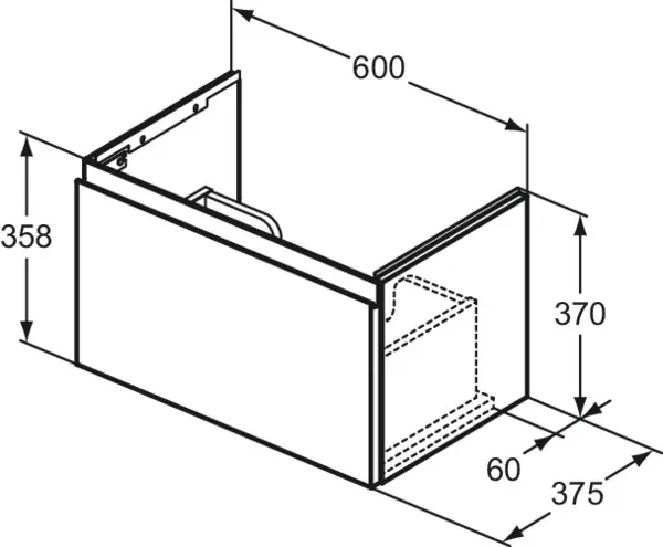 Ideal Standard Waschtischunterschrank „Finesse“ 60 × 37 × 37,5 cm Eiche weiß Ideal Standard Waschtischunterschrank „Finesse“ 60 × 37 × 37,5 cm Eiche weiß