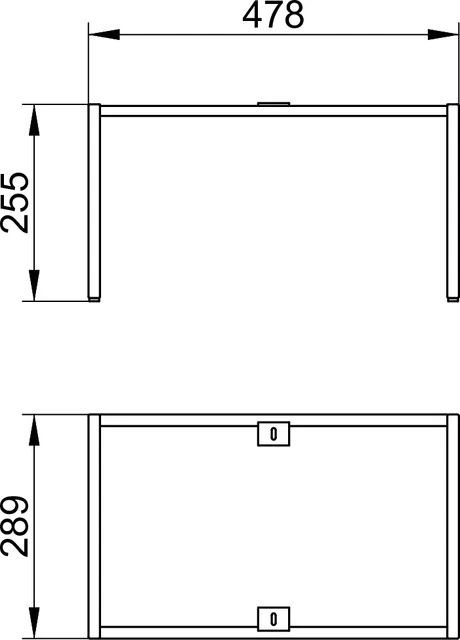 X-Line Bodengestell für Hochschrank 33130 480 x 255 x 290 mm vulkanit/vulkanit