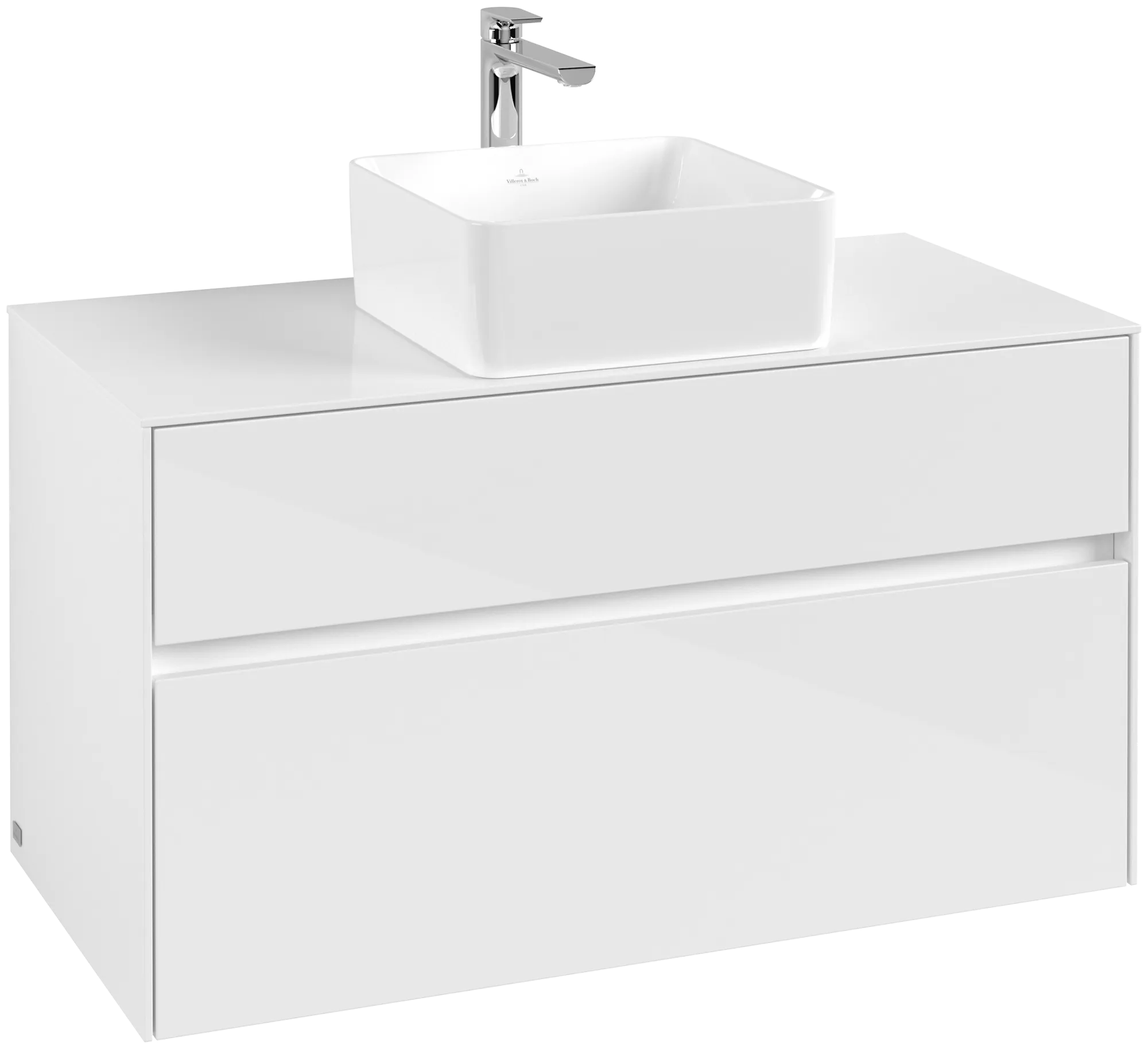 Villeroy & Boch Waschtischunterschrank „Collaro“ 1000 × 548 × 500 mm Glossy White, ohne Beleuchtung, für Becken mittig