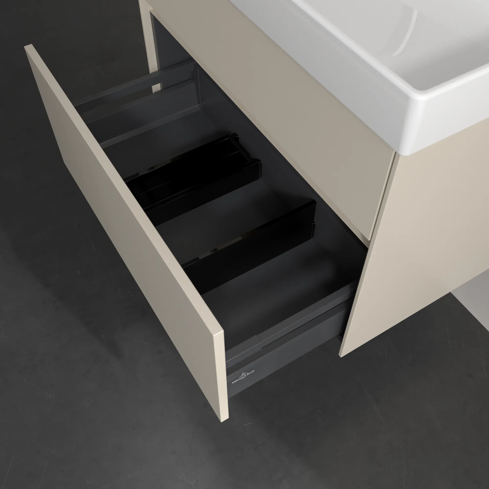 Villeroy & Boch Waschtischunterschrank „Collaro“ 754 × 546 × 444 mm Cashmere Grey, für Becken mittig, ohne Beleuchtung