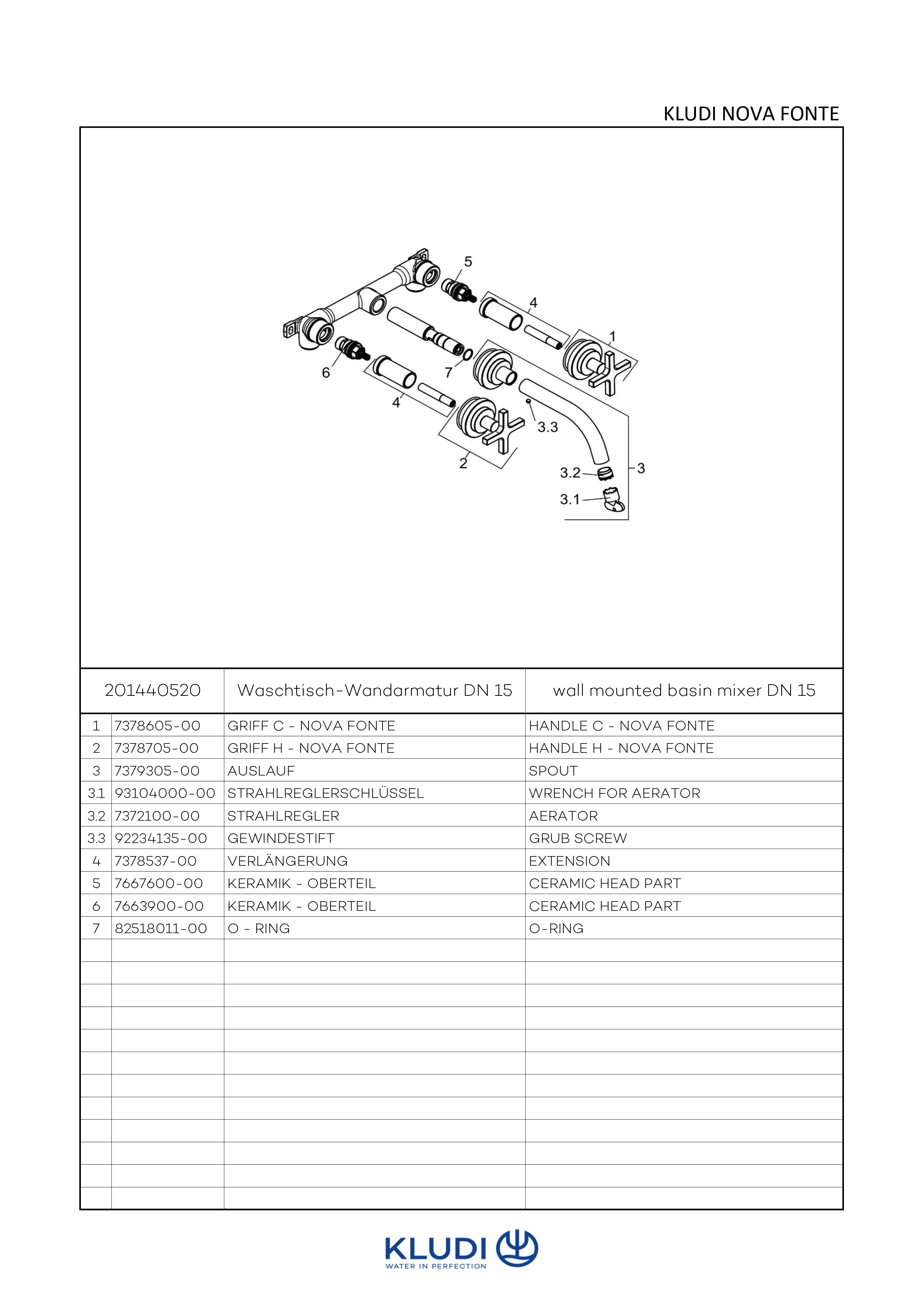NOVA FONTE 3LochWaschtisch CLASSIC UPWandmontage 180 mm chrom NOVA FONTE 3LochWaschtisch CLASSIC UPWandmontage 180 mm chrom