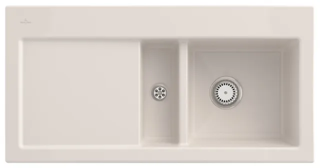 Villeroy & Boch Einbau-Küchenspülbecken „Subway“ 60 1000 × 510 × 220 mm, für Becken rechts in Crema