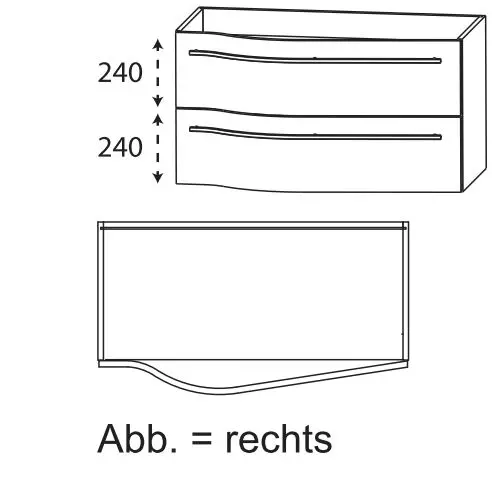 Laguna Waschtischunterschrank 2 Schubladen „Laola“ 900 × 480 × 500 mm, ,, Laguna Waschtischunterschrank 2 Schubladen „Laola“ 900 × 480 × 500 mm, ,,