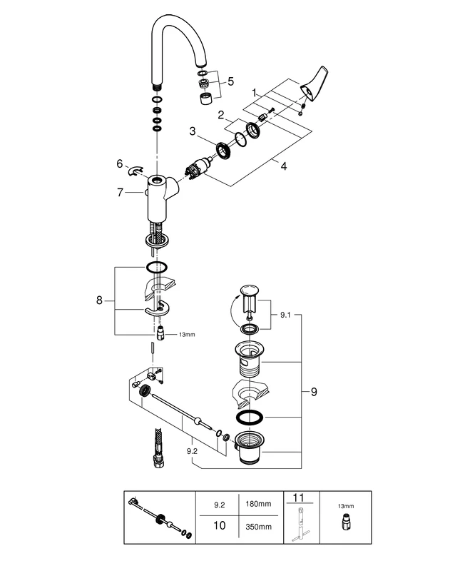Einhand-Waschtischbatterie BauFlow 23753, L-Size, Einlochmontage, Zugstangen-Ablaufgarnitur aus Kunststoff 1 1/4', chrom Einhand-Waschtischbatterie BauFlow 23753, L-Size, Einlochmontage, Zugstangen-Ablaufgarnitur aus Kunststoff 1 1/4', chrom