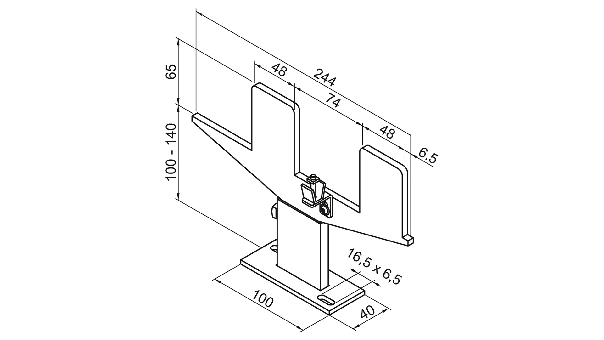 Zubehör Fußkonsole FMORV 14-R5, RAL 9016