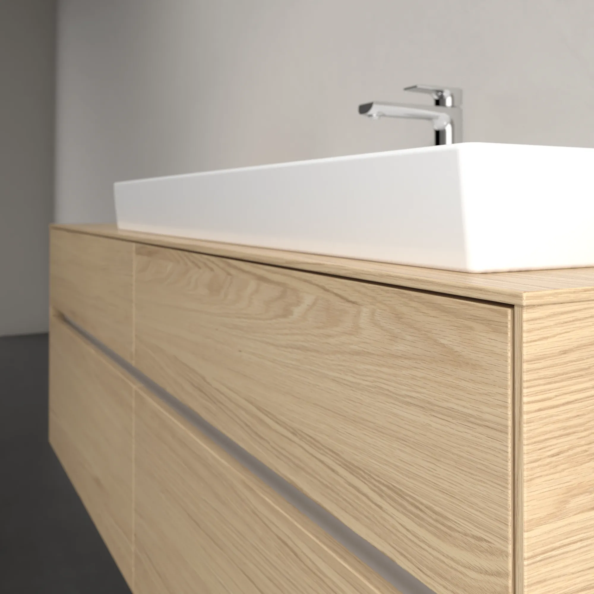 Villeroy & Boch Waschtischunterschrank „Collaro“ 1600 × 548 × 500 mm Nordic Oak, ohne Beleuchtung, für Becken rechts