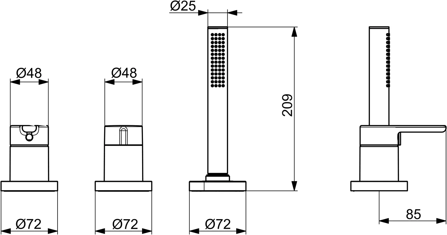 HansaDESIGNO Style Wannenarmatur 5325 Rosette rund 3-strahlig Chrom HansaDESIGNO Style Wannenarmatur 5325 Rosette rund 3-strahlig Chrom