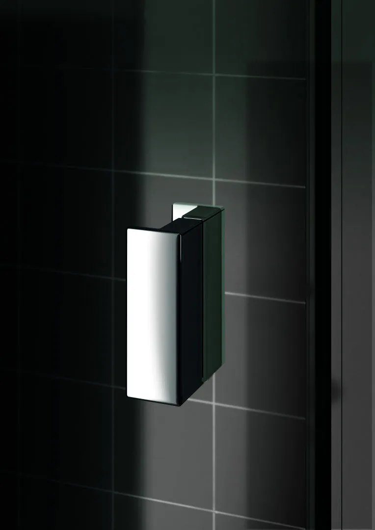 Kermi Duschdesign Duschtür Halbkreis-Duschkabine (Pendeltüren mit Festfeldern) Glasflügel nach innen einklappbar und außen öffnend „RAYA“ Glas Klar, Profile Silber Mattglanz, Anschlag links und rechts, Drehtür zweiteilig