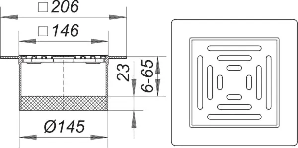 Aufsatz PVC-E 15, 150 x 150 mm
