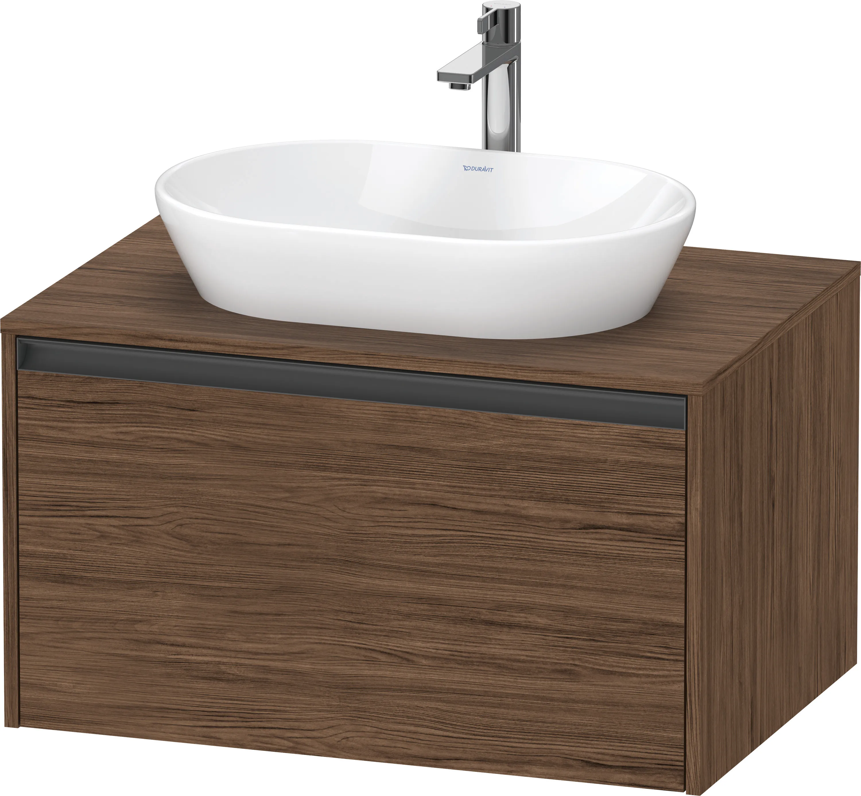 Duravit Waschtischunterschrank wandhängend „Ketho.2“ 80 × 45,9 × 55 cm Nussbaum Dunkel