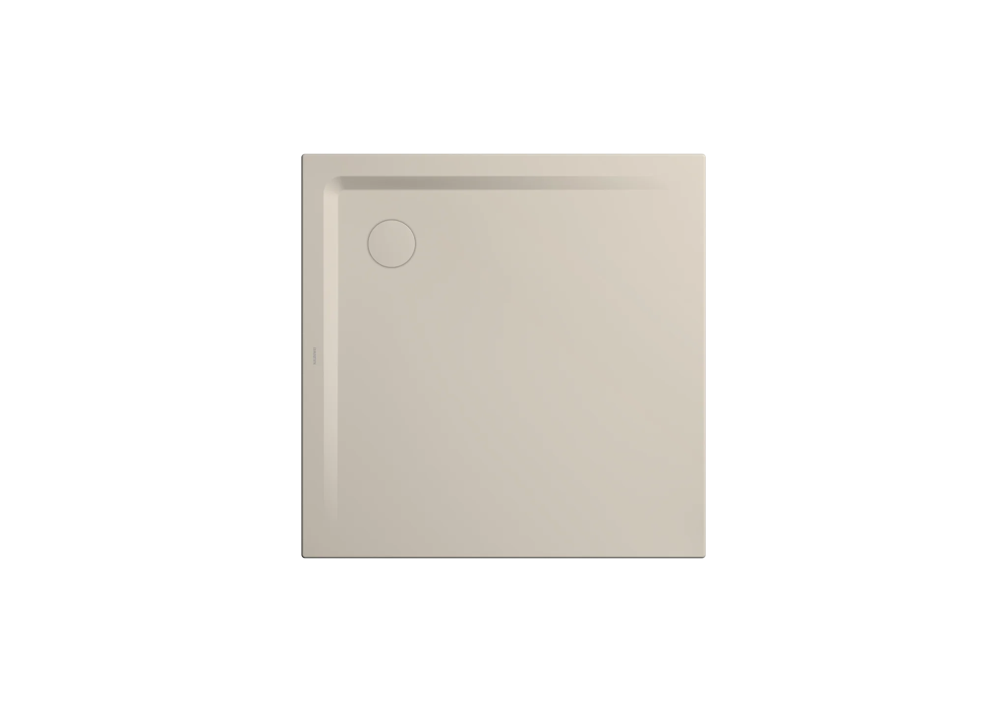 Kaldewei SUPERPLAN Duschfläche mit Wannenträger, 1200x1200 mm, warm grey 10, 25 mm tief, bodengleich, Eckablauf