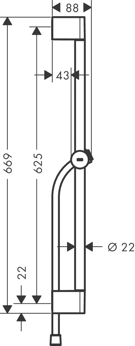 Brausestange Unica/Pulsify 650mm mit Push Schieber und Brauseschlauch chrom Brausestange Unica/Pulsify 650mm mit Push Schieber und Brauseschlauch chrom