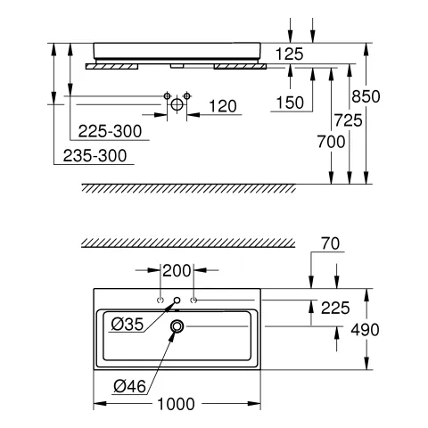 Aufsatzwaschtisch Cube Keramik 39475_H, 1000 x 490 mm, 1 Hahnloch, 2 weitere vorgestochen, Rückseite glasiert, PureGuard Hygieneoberfläche, aus Sanitärkeramik, alpinweiß Aufsatzwaschtisch Cube Keramik 39475_H, 1000 x 490 mm, 1 Hahnloch, 2 weitere vorgestochen, Rückseite glasiert, PureGuard Hygieneoberfläche, aus Sanitärkeramik, alpinweiß