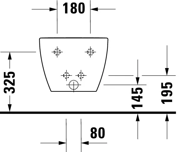 Duravit Wand-Bidet „Happy D.2“, Befestigung verdeckt 36,5 × 54 × 28,5 cm