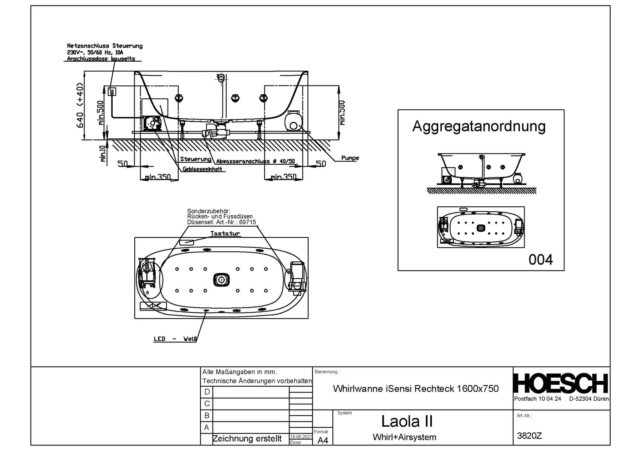 Hoesch Whirlwanne „iSensi“ mit Whirlsystem „Laola II“ rechteck 1600 × 750 mm mit Laola II, in Weiß Hoesch Whirlwanne „iSensi“ mit Whirlsystem „Laola II“ rechteck 1600 × 750 mm mit Laola II, in Weiß