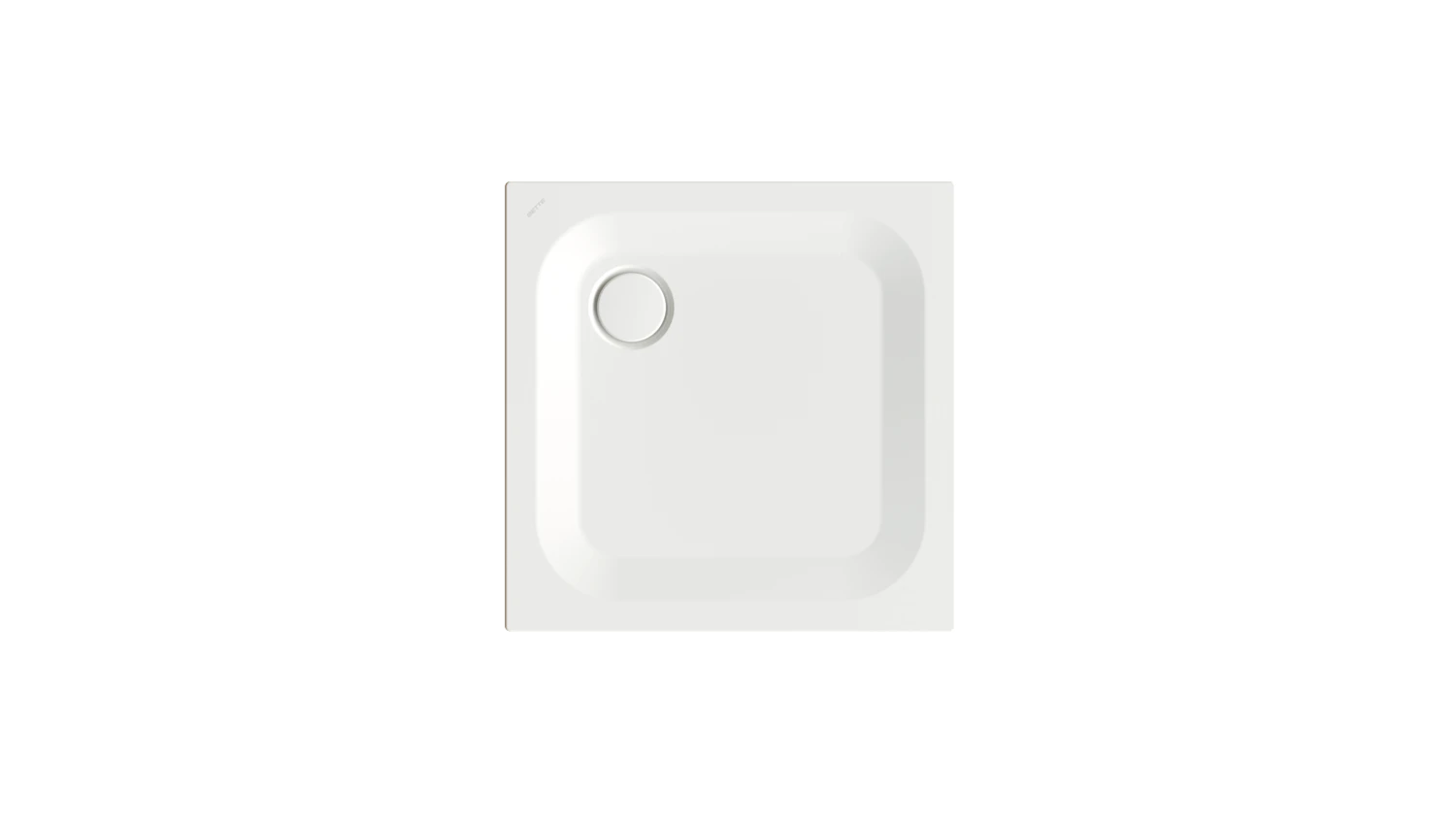 Bette quadrat Duschwanne „BetteUltra“ 750 × 750 mm ohne Oberflächenbeschichtung, mit BetteGlasur Plus, ohne Wannenträger, in Snow